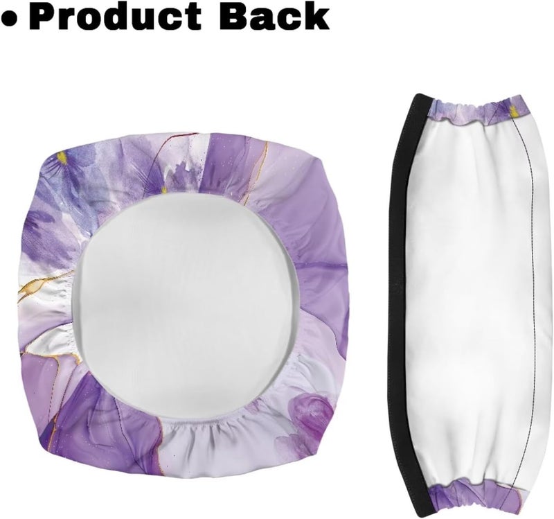LedBack Rollator Walker Accessories for Walkers Purple Butterfly Marble Walker Seat Cover Rollator Seat and Back Rest Covers - Image 3